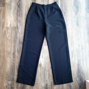 Women's Black Work Slacks Pants Pleated Waist Zipper Closure Size 6 Coldwater Cr